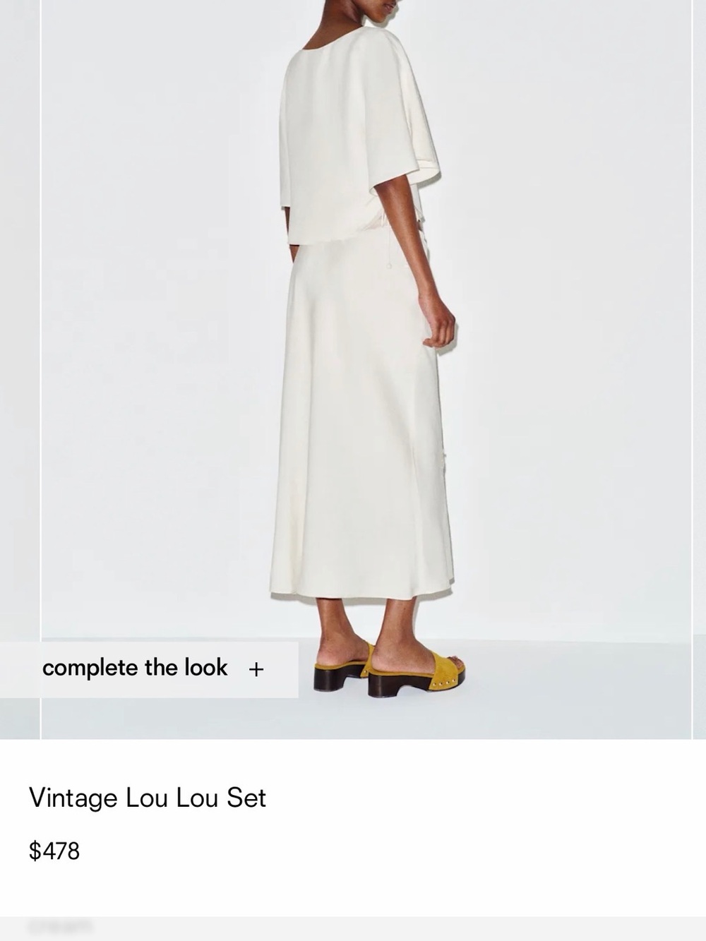 Reformation Vintage Lou Lou Cream Two-Piece Skirt Set - Picture 3 of 5